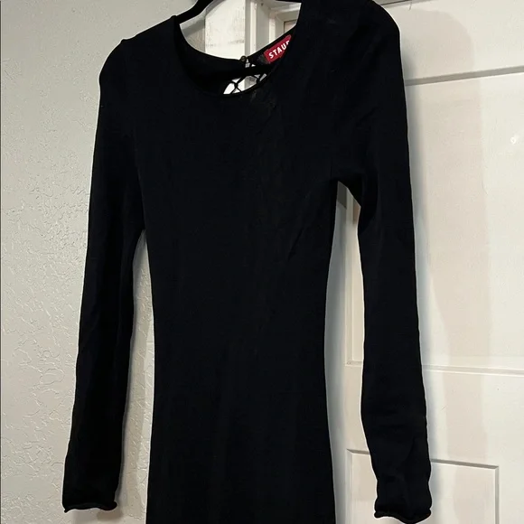 STAUD SUZEL BLACK KNIT  LONG SLEEVE MAXI DRESS SMALL - Picture 3 of 14